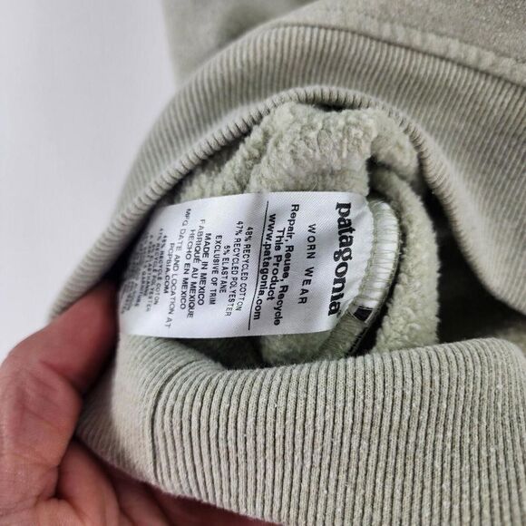 Patagonia Mens Arched Fitz Roy Bear Siz S Uprisal Crew Sweatshirt Beige Pullover - Picture 10 of 11
